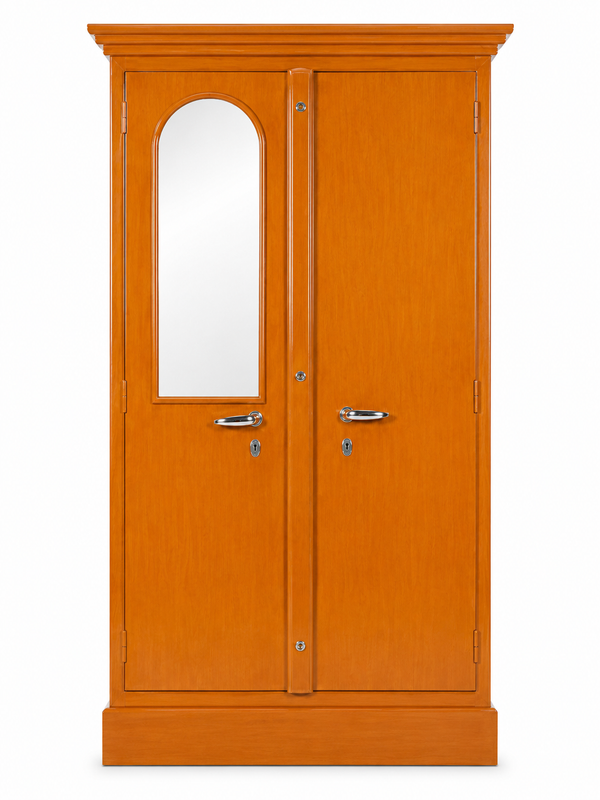 Double Door Steel Wardrobe with Arched Full-Length Mirror