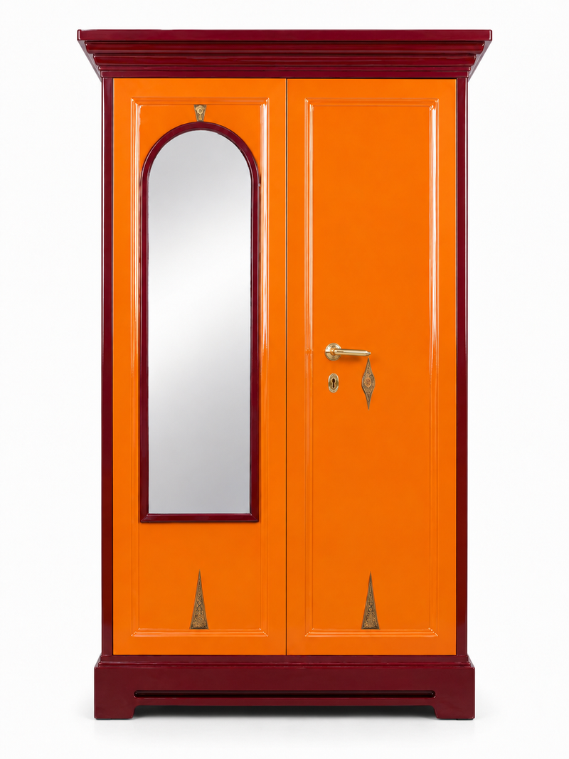 Premium Double Door Steel Wardrobe with Full-Length Arched Mirror