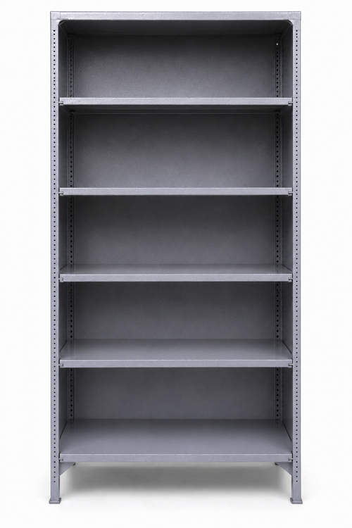 Heavy-Duty Steel Open Bookcase with 5 Adjustable Shelves