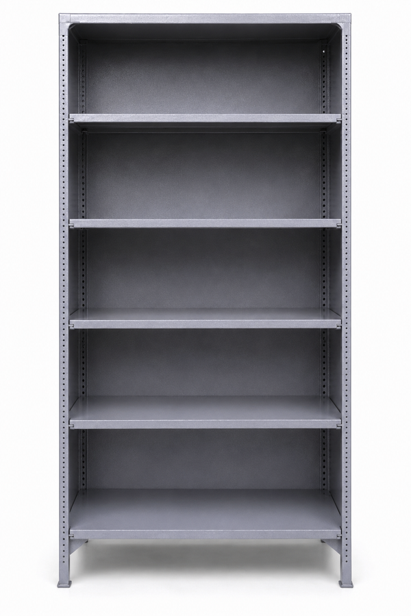 Heavy-Duty Steel Open Bookcase with 5 Adjustable Shelves