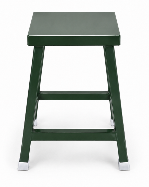 Heavy-Duty Powder-Coated Steel Square Stool