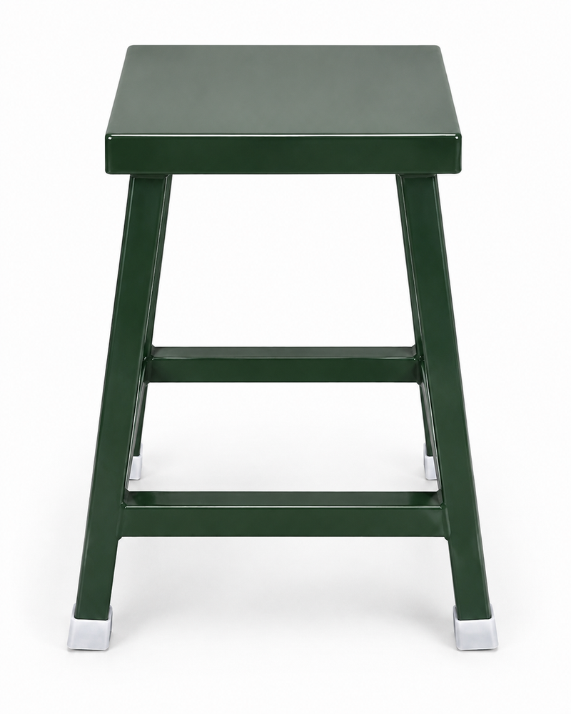 Heavy-Duty Powder-Coated Steel Square Stool